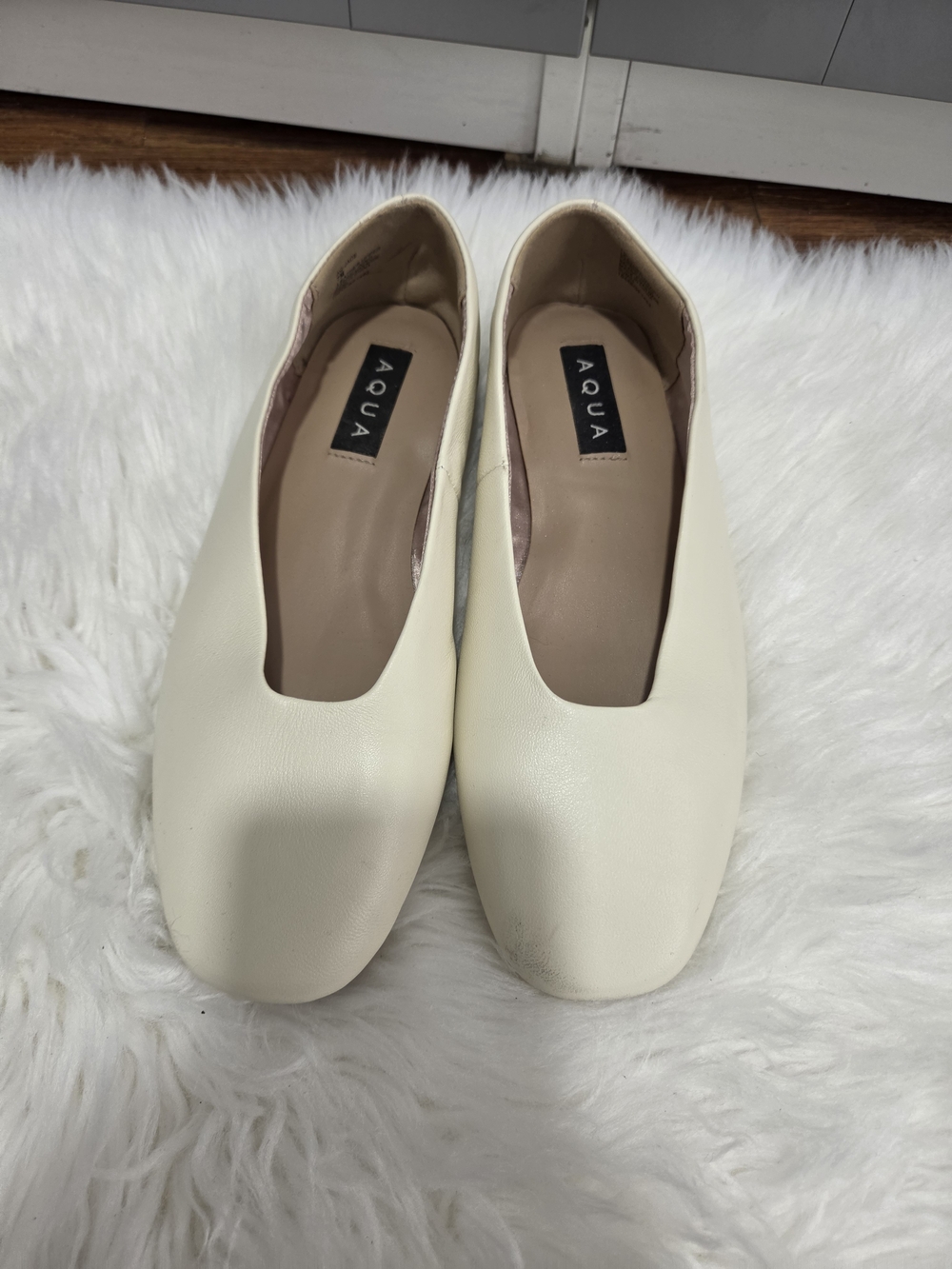 AQUA Ballerina Cream Slip-On Women's Flats
